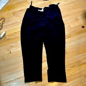 vintage 90s %100 silk wide leg with cuff and pleats trousers size 10p